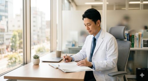 民間医局で求人を探している医師のイメージ